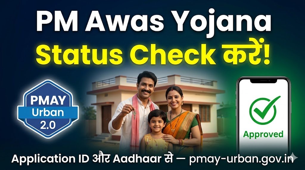 PMAY Urban 2.0 Status Check 2026 pmay-urban.gov.in par application ID aur Aadhaar se kaise karein